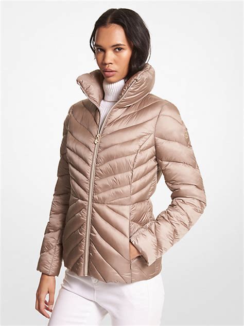 michael michael kors chevron packable jacket|michael kors quilted puffer jacket.